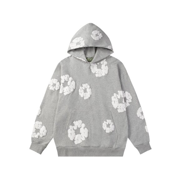 Denim Tears Other - Grey Denim Tears Kapok Print Hoodie